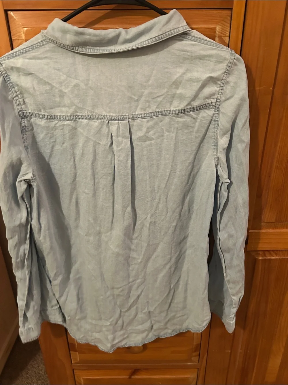 Love Tree Light Blue Denim-Style Button Shirt - Picture 3 of 3